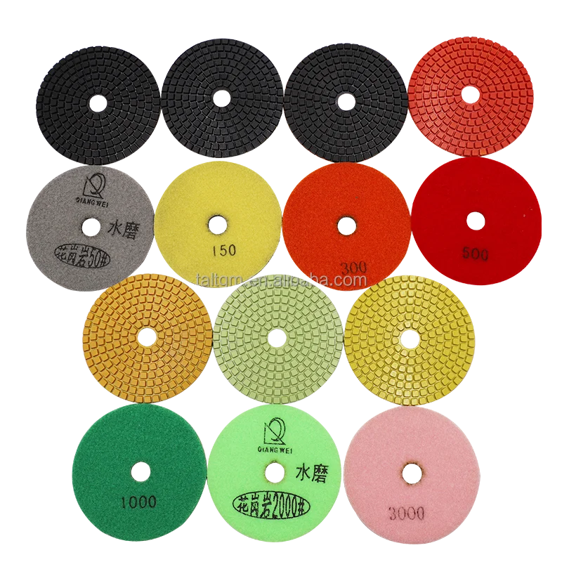 4 Inch 100mm Stone Grinding Wet Granite Diamond Polish Pads