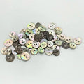 Natural  Green Blue ABalone Shell Button With 2 Holes Flatback Round Shirt Button