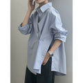 Boutique Wholesale 2026 Autumn New Fashionable Irregular Side Slit Diagonal Button Women's Shirt