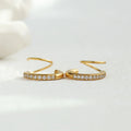 Piercing Jewelry Non Tarnish Stainless Steel 18k Gold Plated Spiral Round Earring Zircon Double Helix Twist Sutd Earring YF3632