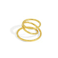 Casual Triple Layer Cross 925 Sterling Silver Adjustable Ring Smooth Slinky Fashion Ring