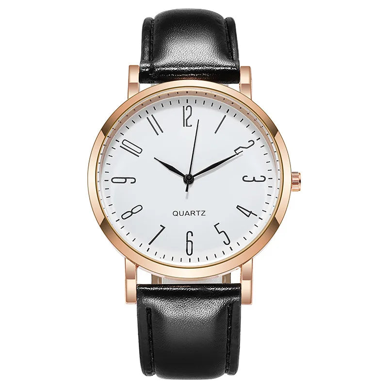 Factory Wholesale Classical Man's Quartz Watch Hot Sale Popular New Fashion Arabic Numeral Leather Wristwatch
