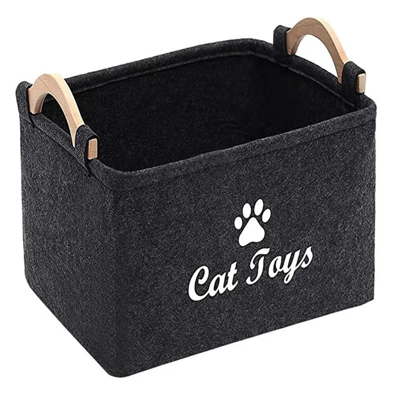 Dog Toy Felt Storage Box Home Storage Basket Snacks Sundries Dirty Clothes Storage Bag  Basket