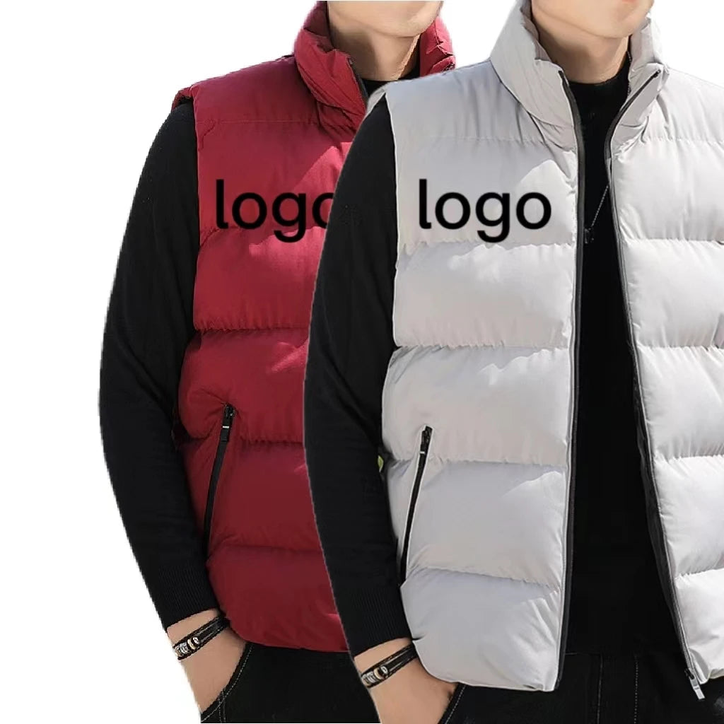 Hot Sale Custom Logo Men's Foldable Puffer Jacket Vest Street Fashion Designer Style Casual Winter Wear Wholesale