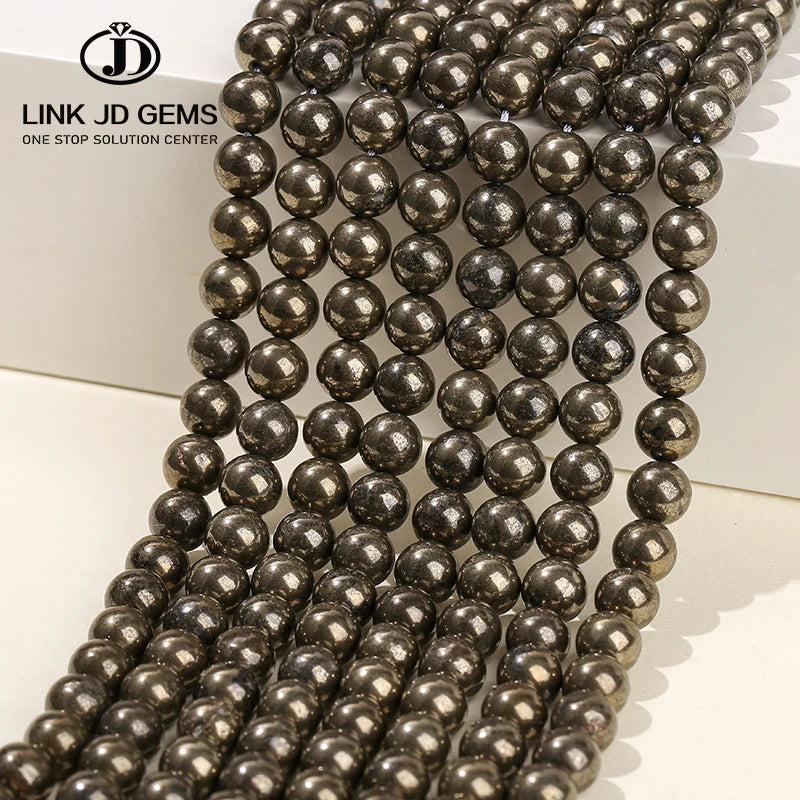 Wholesale DIY Faceted Fancy Gemstone Beads 3-16MM Pick Size Natural Jasper Round Pyrite Beads for Jewelry Making