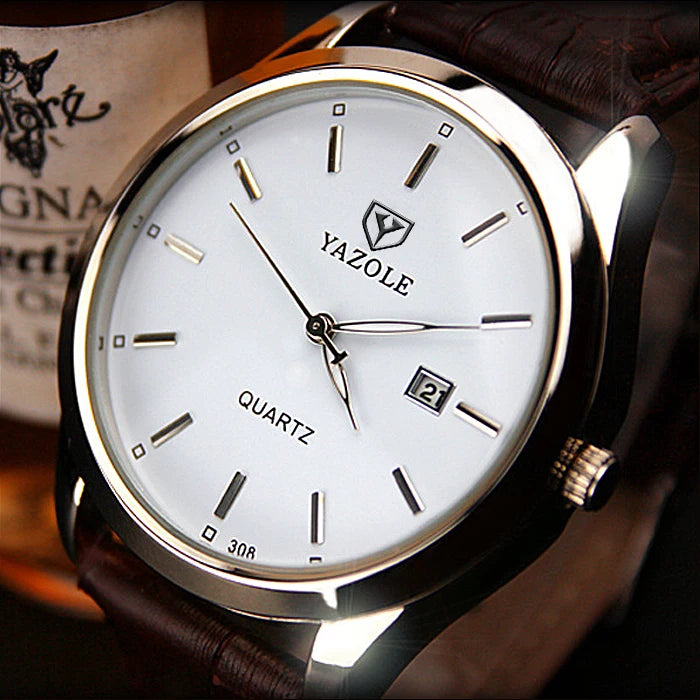 New YAZOLE Mens Watches Top Brand Simple Glass Watch Men Waterproof Leather Roman Men's Watch Male Clock Relojes Saat