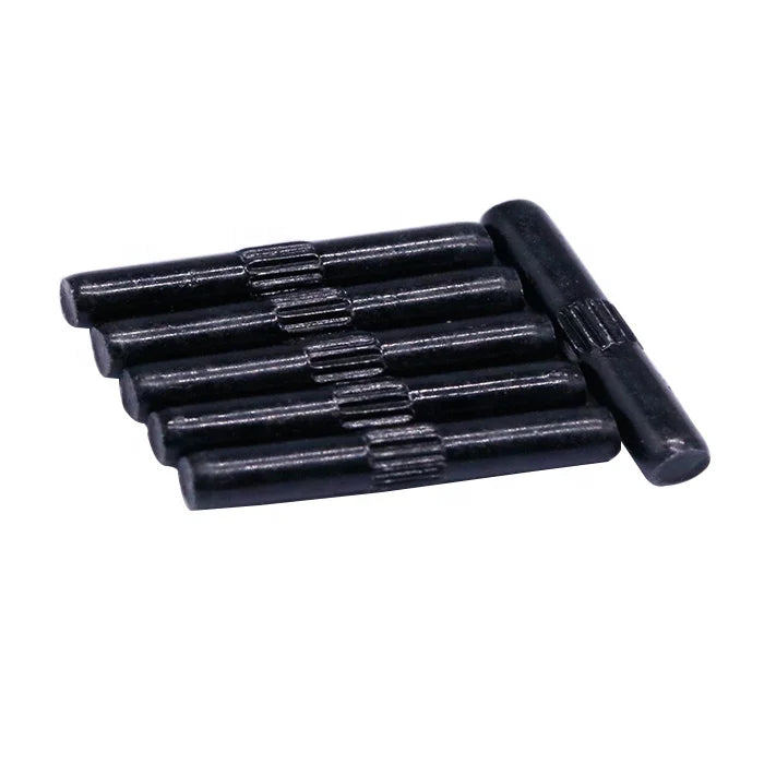 New Style Reasonable Price High Carbon Steel Straight Knurled Shaft Middle Knurling Cylindrical Pins Blackening for Fastening