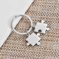 Trendy Metal Stainless Steel Matching Puzzle Keychain for Key Charms