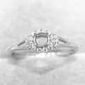 Sterling Silver 3mm/4mm Semi Mount Ring Empty Frame Blank Support Setting S925 Base Holder Without Center Stone for DIY Inlay