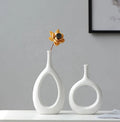 Hot Selling Modern Minimalist Creative Jade Ring Flower Arrangement Wedding White Creative Dining Table Living Room Ceramic Vase