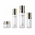 Custom High-End Eco-friendly Pearl White Gold Airless Perfume Bottle Acrylic Foam Soap Dispenser Easy Open End for Skin Lotion
