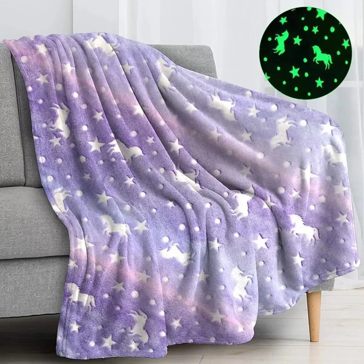 Top Selling Super Soft Flannel Fleece Kids Blanket Glow in the Dark Throw Blanket Luminous Blanket for Children
