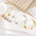 Durable Stainless Steel Water Drop Pendant Jewelry Set Dainty Gold Silver Plate Waterproof Tear Drop Design Wedding Gift