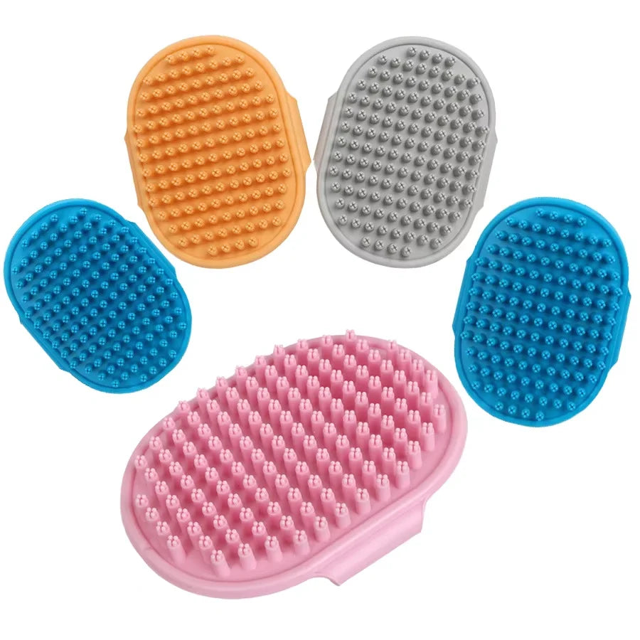 Hot Selling Stocked Pet Silicone Anti-Skid Rubber Dog Cat Grooming Shower Bathroom Bath Brush Massage Comb