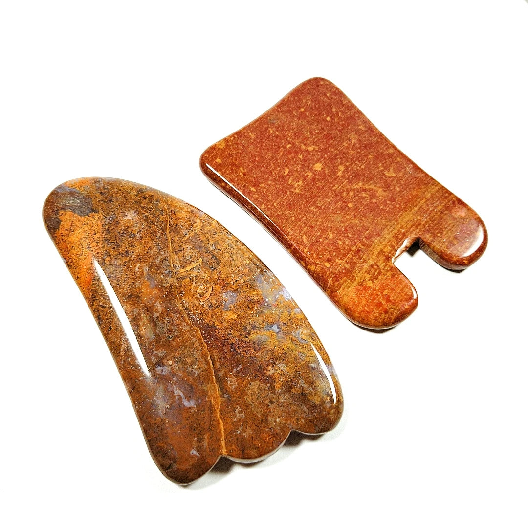 Huiying Buy in Bulk Spiky Mookaite jasper Guasha Board Spiky Guastone Beauty Equipment