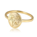 Delicate Personalized Jewelry 925 Sterling Silver 18k Gold Plated Birth Flower Ring for Women