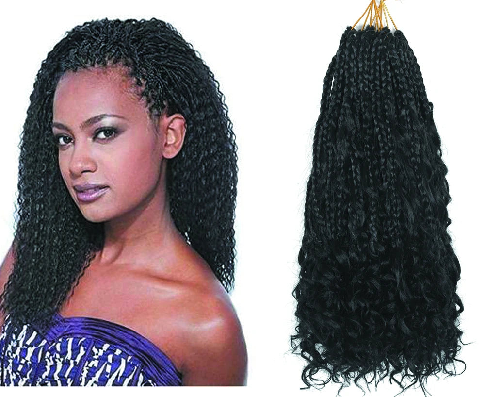 Crochet Hair 14 Inch Jumbo Goddess Box Braids Crochet Hair With Curly Ends Crochet Braids Hair