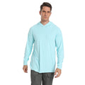 Ready-to-Ship Light Green UPF 50 Tech Men's Hooded Fishing Shirts 100% Polyester Long Sleeve Quick Dry Breathable Bacterial