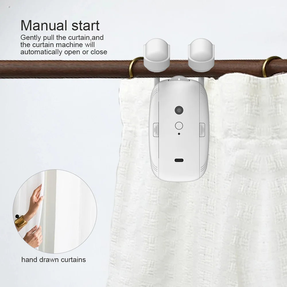 Tuya Smart Curtain Robot Roman Pole Driver BLE WIFI Wireless Remote Timing Control Automatic Curtain Opener