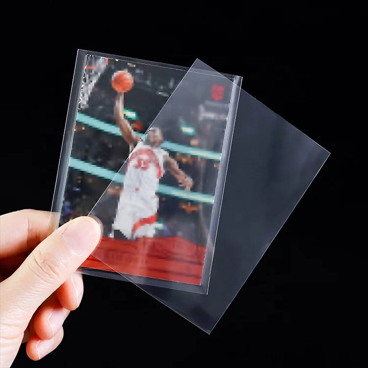 Sanseking Anti-slip Sturdy Deck Protectors Super Transparent Acid Free PP Plastic Penny Sleeves for 130PT Sports Cards