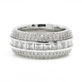 Hip Hop Jewelry 925 Sterling Silver Pave VVS Moissanite Diamond Multi Layer Iced Out Wedding Ring for Men
