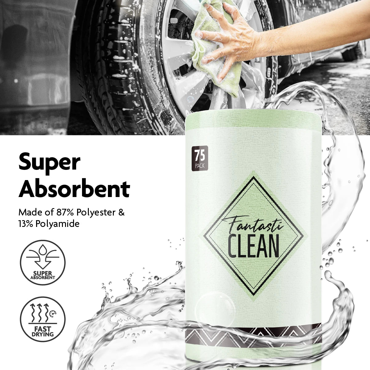 Kitchen Dish Microfiber Roll Cleaning Towels Tear Away Reusable Cloths for Car and House Cleaning