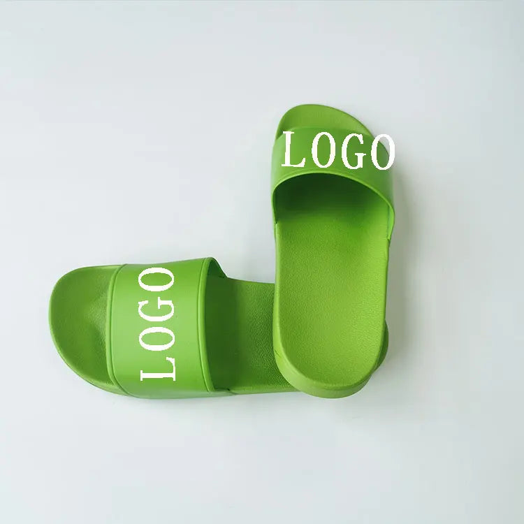 Low MOQ Unisex Custom Logo Made PVC Home Sliders Women Men Outdoor Beach Sandals Hotel Indoor Bath Comfortable Sandals for Guest