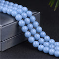 7A Blue Angelite 4 6 8 10 12mm Natural Gemstone lava Loose Beads Crystal Aquamarine Bracelet Stone Beads for Jewelry Making
