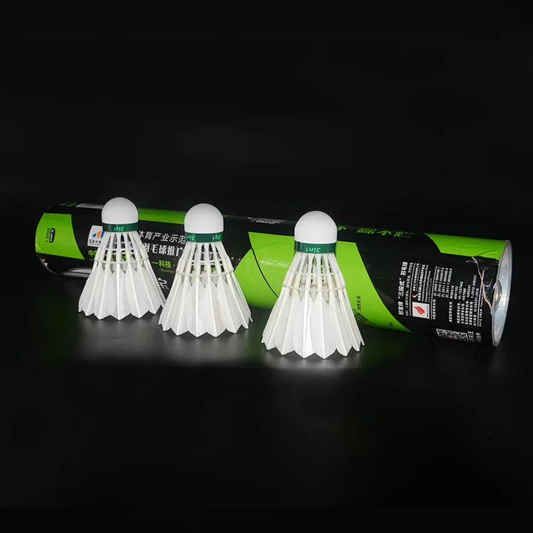 OEM Acceptable 3in1 Nature Feather Badminton Shuttlecock Anyball 333 Model Training Level High Quality More Durable No Speed for