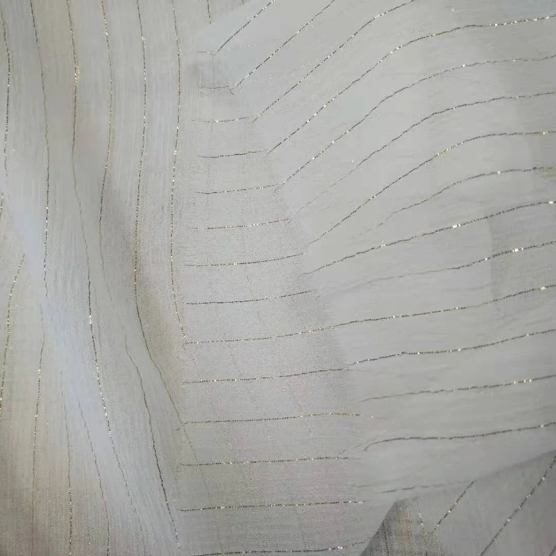 Pure 100% Silk Crinkl Metallic Crinkle