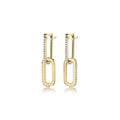 Fine Jewelry Wholesale 925 Sterling Silver Chunky Earrings for Women Double Square Gold Hoop Earrings with Full Set Diamond