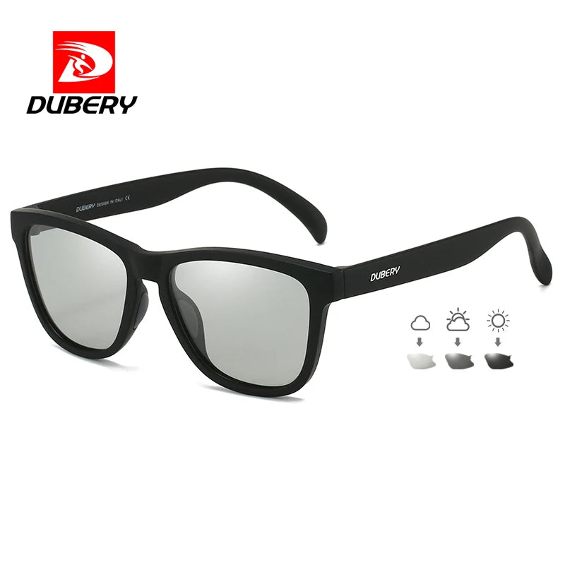 DUBERY 2026 Classic Plastic Frame Uv400 Driving Shades High Quality Custom logo Men Polarized Color Change Sunglasses