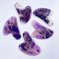 Huiying Hot Selling Private Label Custom Amethyst Body Scraping Massage Tool Facial Natural Heart Face Gua Sha