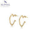X000771873 XUPING Jewelry 14K Gold Plated Irregular Twist Hook Heart Hoop Women Earring