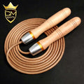 CHENGMO SPORTS New Listing Heavy Jump Rope Weighted Cow Leather Wooden Handle Skipping Jump Rope with Exquisite Packaging