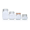 Wholesales Factory Price Airtight Storage Glass Jar With Metal Clip/Glass Storage Jar Bottle With Flip Top Cap
