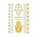 Popular Metallic Gold Waterproof Temporary Tattoos for Women Girls Adults Face Body Art-Sexy Fashionable Eco-Friendly Paper