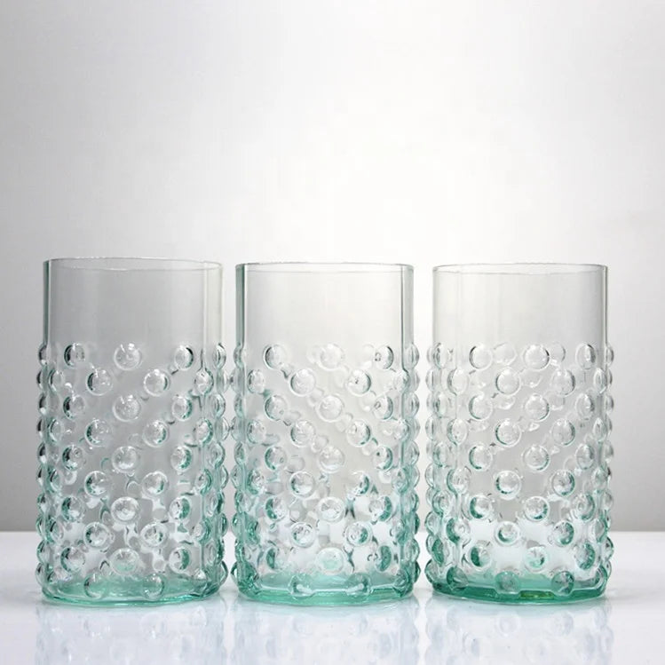 Wholesale Set of Four New Design Transparent Fashion Crystal Drink Cups Colorful Transparent Milk Juice Water Cups