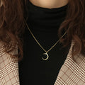 Fashion Simple Design Crescent Moon Necklace Minimalist Charm Gifts Necklace Moon Pendant Necklace for Women