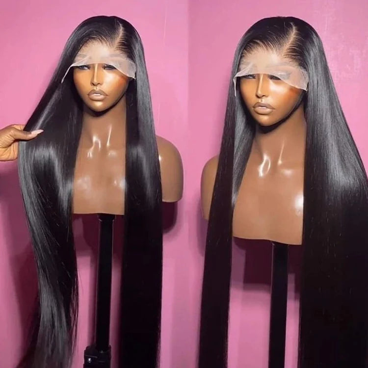 Unprocessed Human Hair Wigs Straight 13x4 Transparent Lace Front Raw Cambodian Hair Wig Factory Outlet