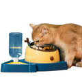 Small and Medium Dogs Anti-Overturning Double Bowl Food and Water Automatic Drinking Bowl Steel and PP Material Pet Bowl