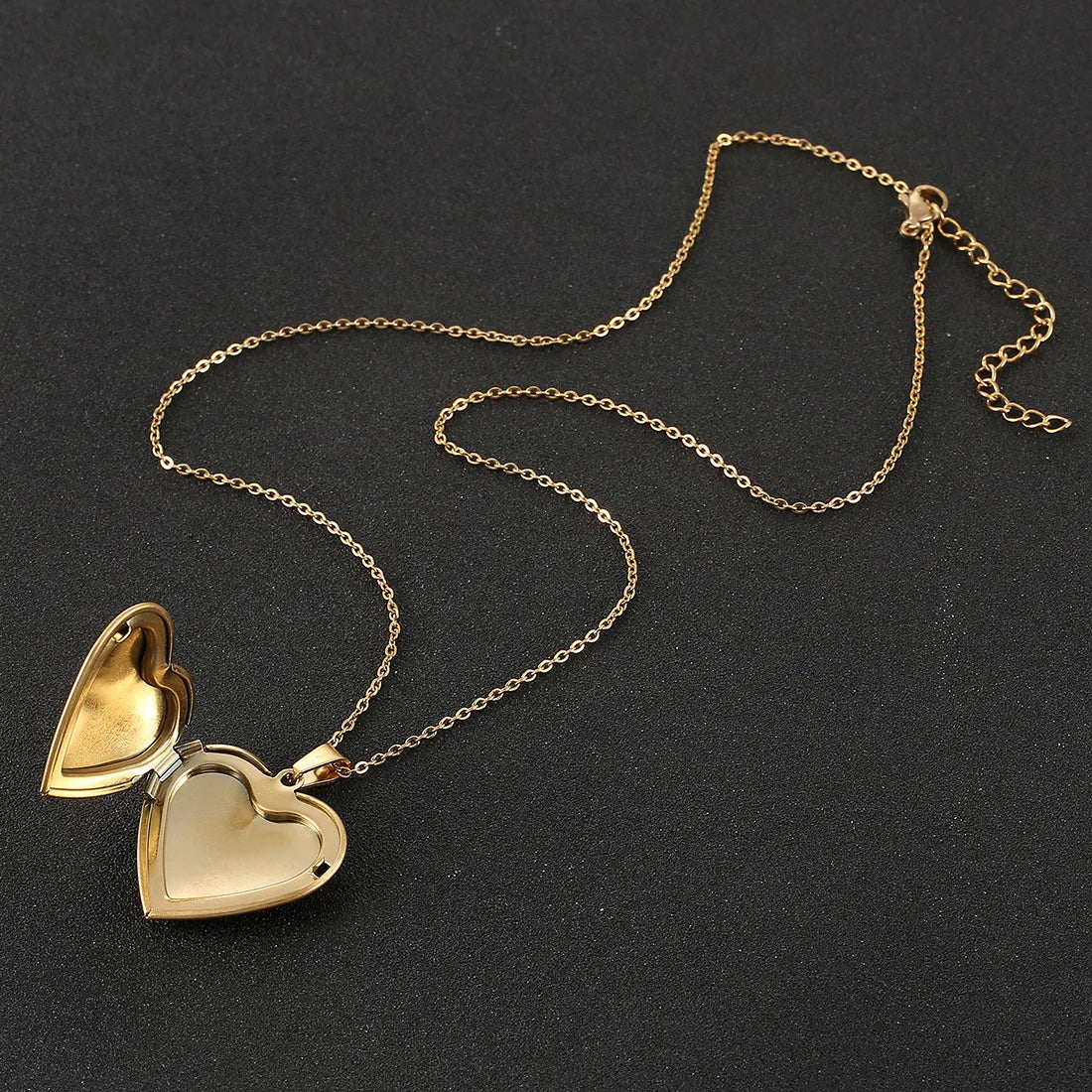Shangjie OEM Custom Photo Stainless Steel Photo Frame 45cm Chain Necklace Heart Locket Pendant Necklace