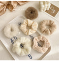 Hot Selling Sweet Multi Style Knitting Plush Non- Elastic Hair Scrunchies for Women Autumn Winter Headwear