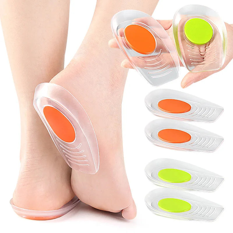 Melenlt Gel U Shaped Heel Pads Two Color Shock Absorbing Non Slip Self Adhesive Half Size Cup