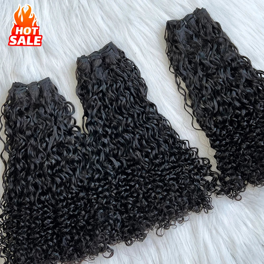 SDD Double Drawn Funmi Posh Curly Raw Bundles Human Unprocessed Human Hair Bundles Vendor Extensions Indian Curly Bundles