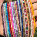 4x2mm Abacus Chalcedony Beads Strand Multi-colors Faceted Rondelle Spacer Gemstone Beads Necklace Making