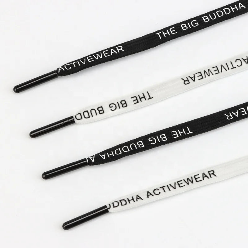 Manufacture Custom Printing logo Flat Draw Cord Hoodie String