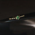 Vintage Luxury Europe Gold Plated 925 Sterling Silver Square Green Zircon Engagement Finger Rings for Women Jewelry