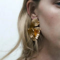 Wholesale Fashion Jewelry Trendy Geometrical Maple Leaf Stud Earrings for Women 18k Gold Plated Leaves Stud Earrings for Women
