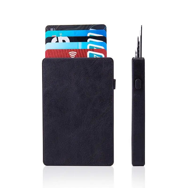 Hot Sale Side Push Slim RFID Blocking Wallet Metal Card Holder Pop up Credit Card Holder